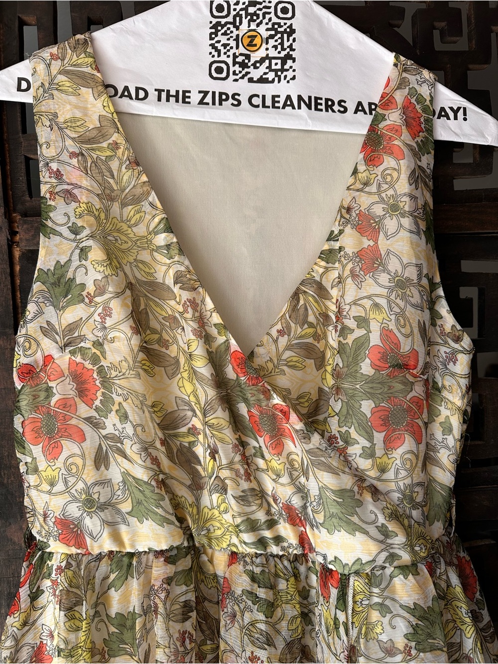 Joyfolie Maxi dress Small green vines orange flowers